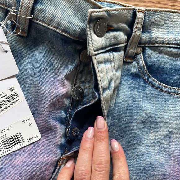 NWT Zadig & Voltaire Juicy Tie And Dye Denim Mini Skirt Size 34 (Medium) - Picture 5 of 8